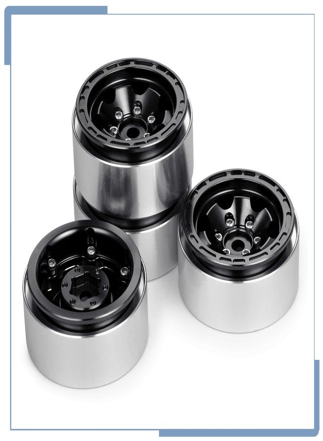 عجلات زوليكار المصنوعة من سبائك الألومنيوم 1.0 Beadlock، 4 قطع، مناسبة لسيارات التحكم عن بعد SCX24 وTRX4M بمقياس 1/24 و1/18، لون أسود - Image 5